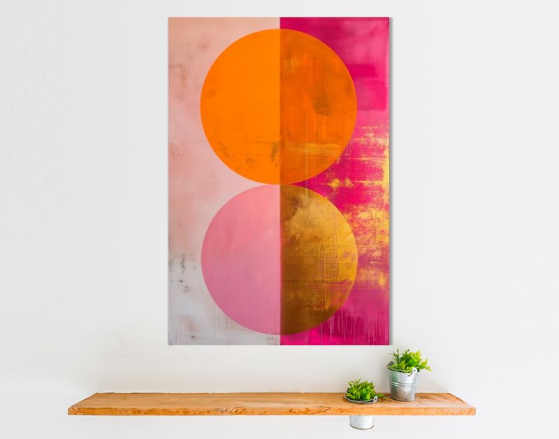 Pink gold and orange A