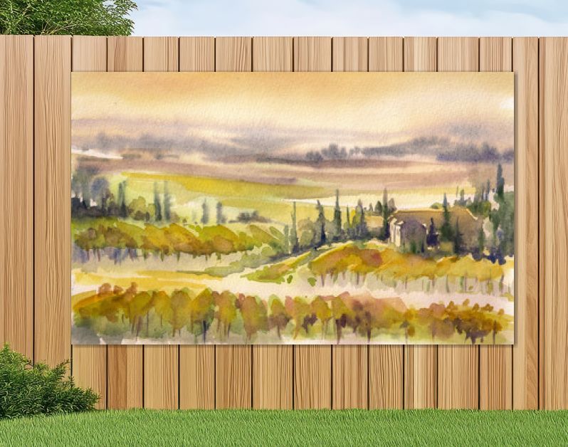 Toscane landschap. Aquarellen.