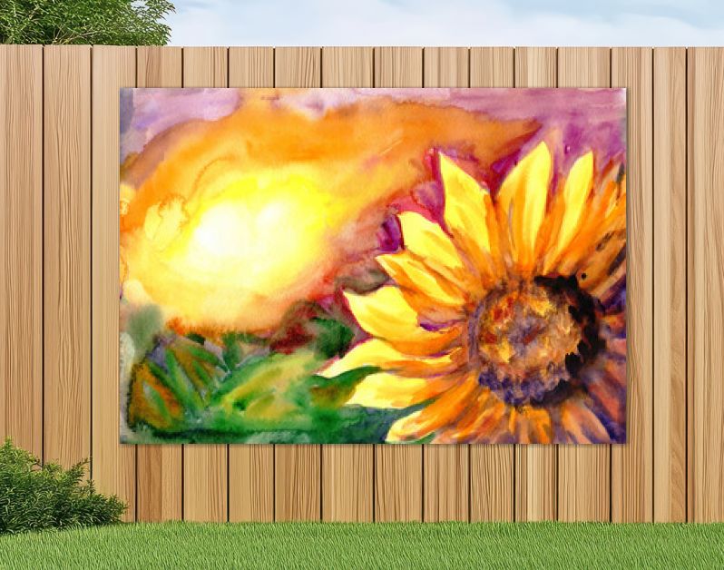 Zonnebloemveld in tijd zonsondergang