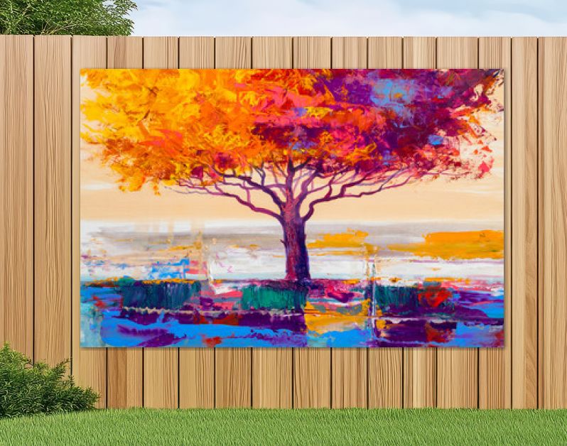 Boom olieverfschilderij, artistieke achtergrond