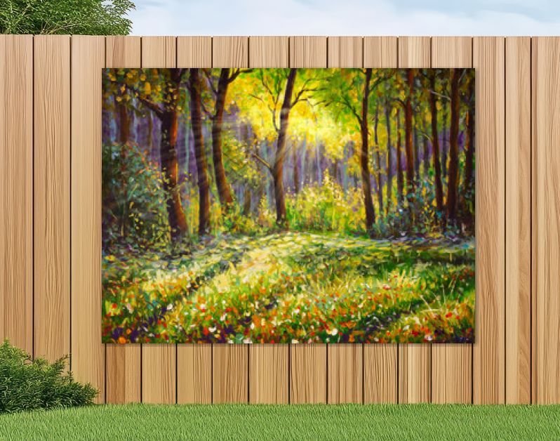 Olieverfschilderij op canvas modern impressionisme Zonnig boslandschap