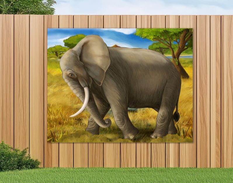 cartoonscène met olifantsafari-illustratie voor kinderen