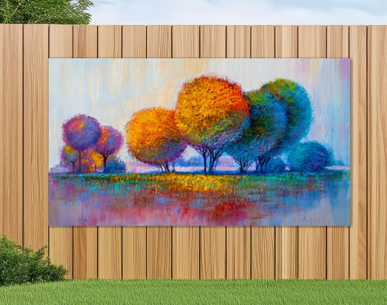 Bomen, olieverfschilderij, artistieke achtergrond