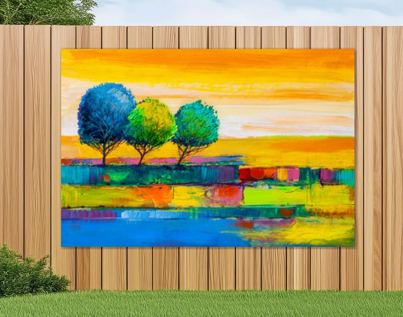 Bomen, olieverfschilderij, artistieke achtergrond