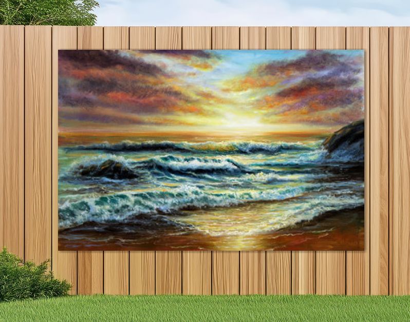 Zonsondergang boven de oceaankust