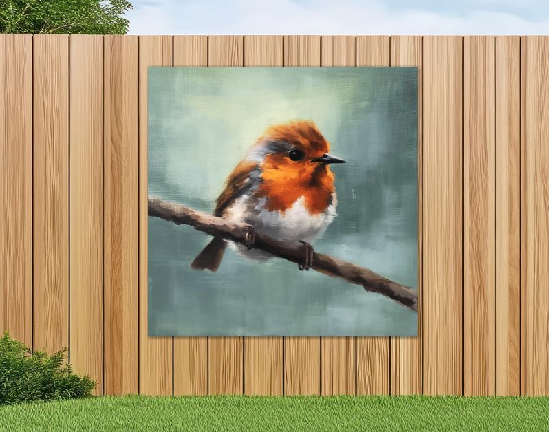 Levendige Details Het Roodborstje in Licht Karmozijnrood en Wit