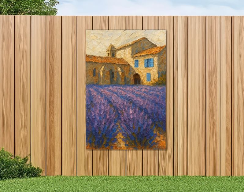 Lavendel in bloei bij oud klooster in Frankrijk