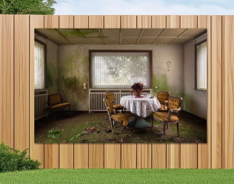 Restaurant in Verlaten Hotel