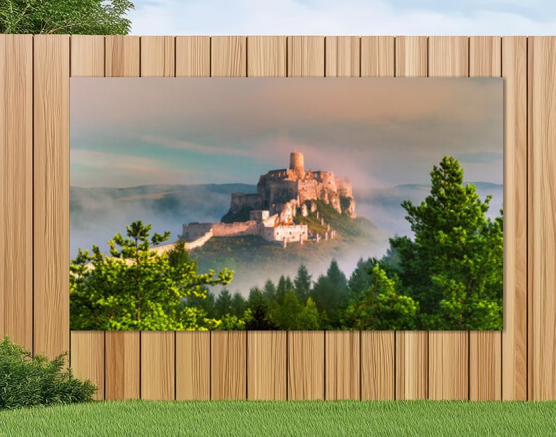 Kasteel Spis bij zonsopgang, UNESCO-erfgoed in Slowakije