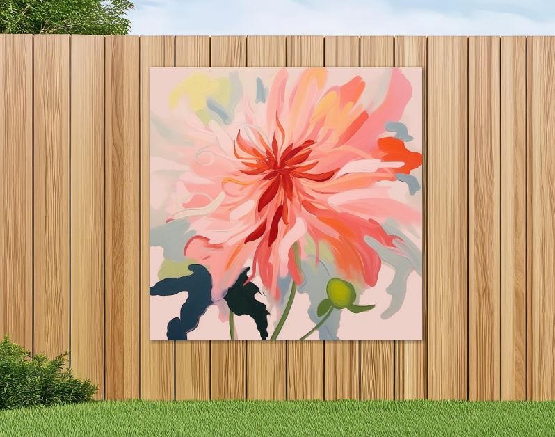 Abstract painted dahlia flower limited color