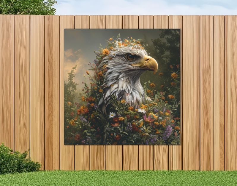 Arend met wilde bloemen