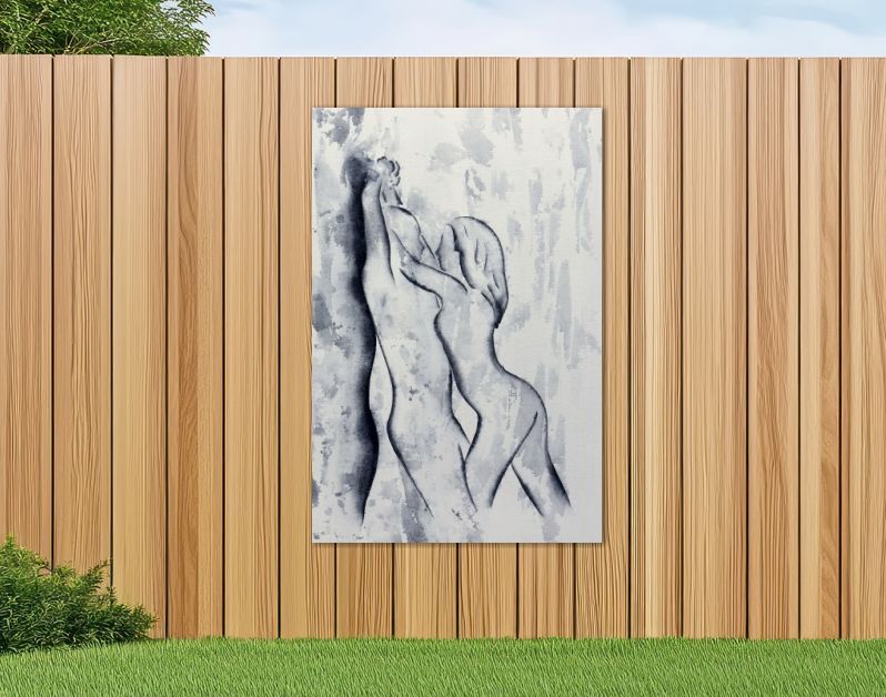 Abstract erotisch schilderij van man en vrouw