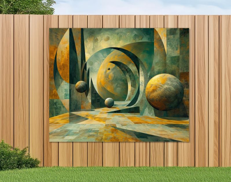 Abstract landschap geel groen