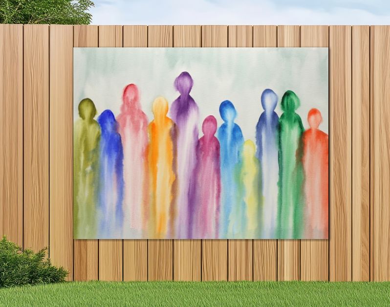 Een groep kleurrijke abstracte figuren