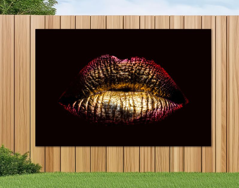 sexy gouden gemetalliseerde vrouwelijke lippen