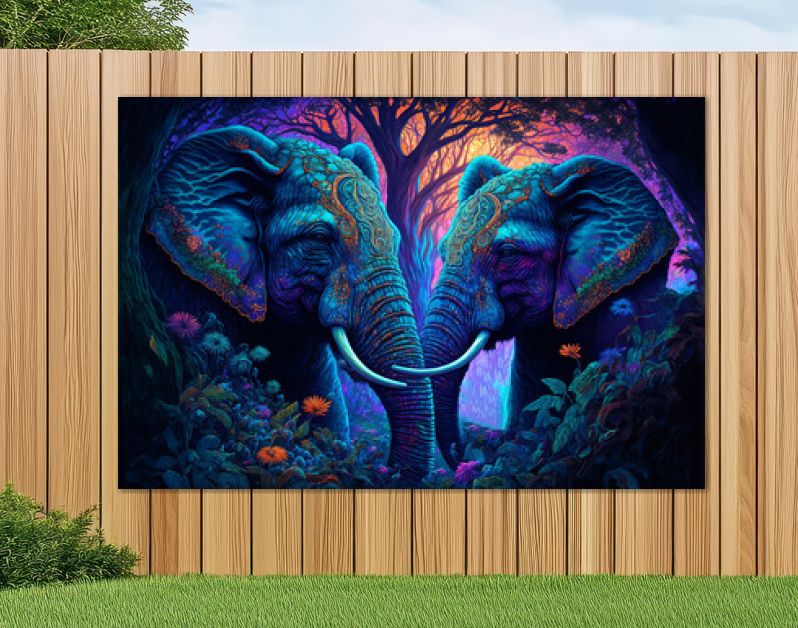 Psychedelische olifanten generatieve AI