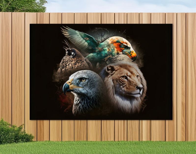 Dierenkunstwerk voor Werelddierendag dat met de hand is gemaakt. Generatieve AI