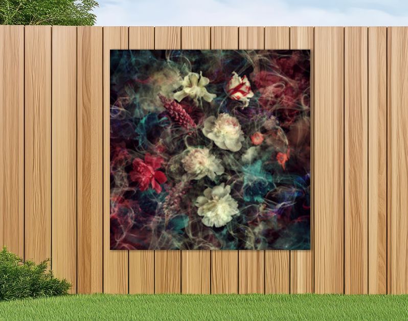 Abstracte kleurrijke bloemencollage. Digitale kunst.