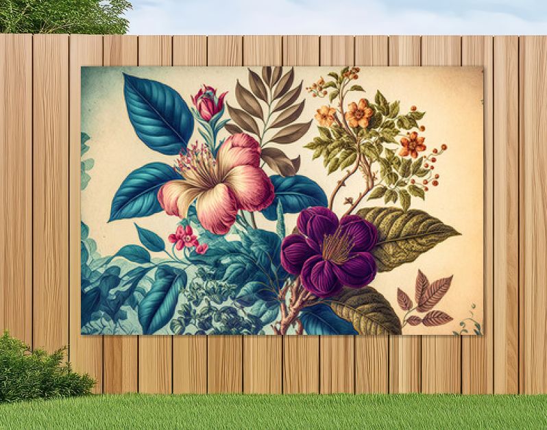 Florale Elemente Vintage Achtergrond Achtergrond Cover AI Kunst Generatieve AI Digitale ART