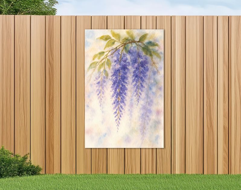 Hangende blauwe regen in zachte dromerige pastelkleuren