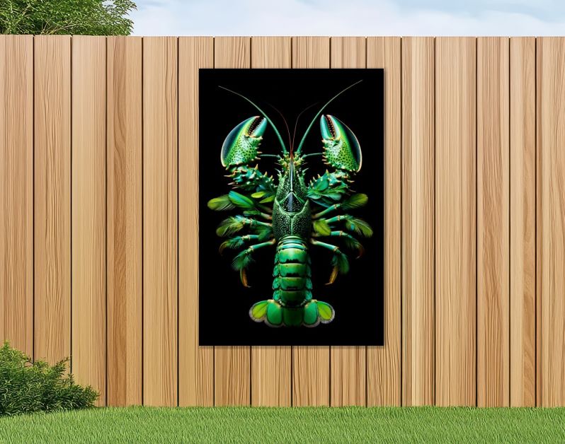 Lobster jungle green feathers