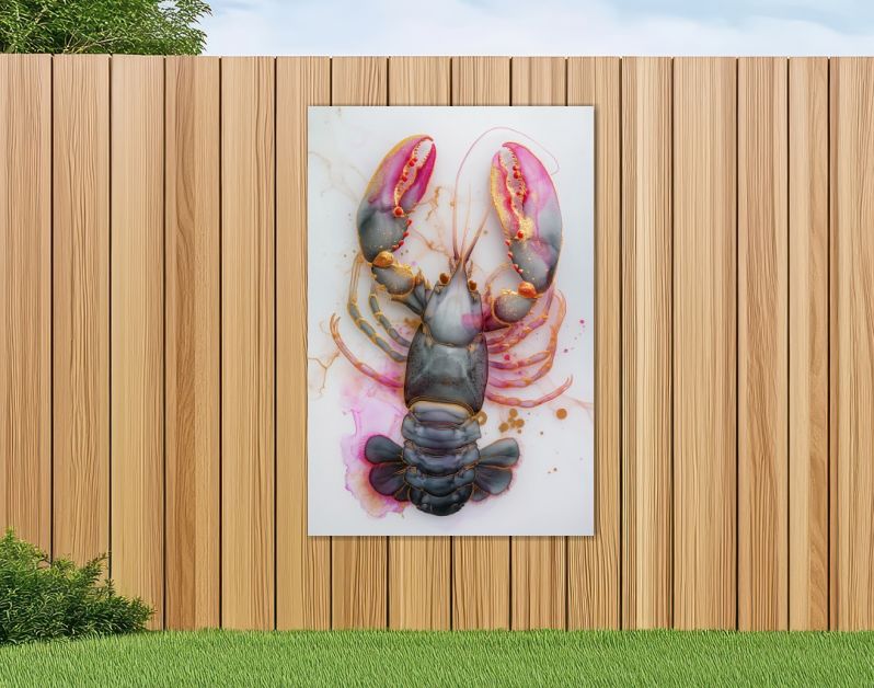 Lobster marble ink grey pink gold