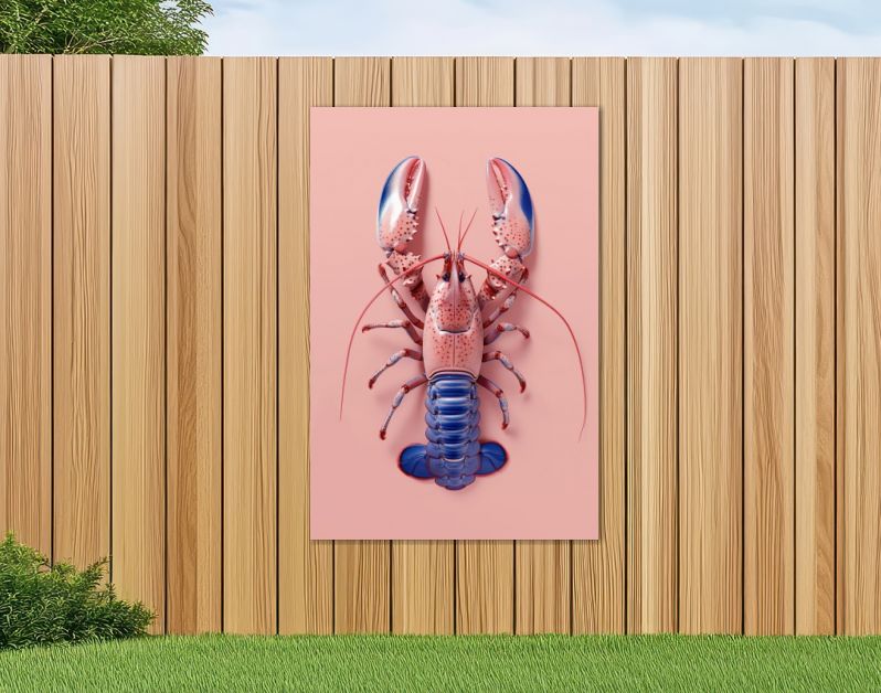 Pink and blue lobster