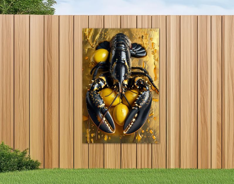 Zwarte kreeft met citroenen