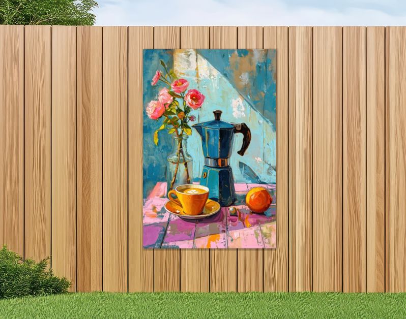 Painting of an espresso coffee pot