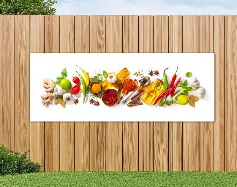 Herbs and spices on white background