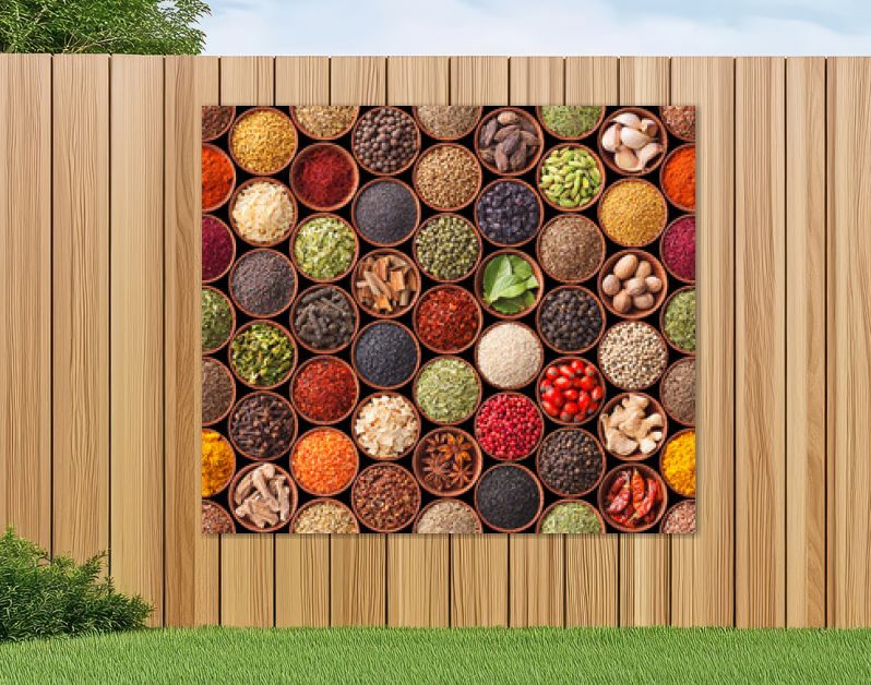 Seamless texture with spices and herbs