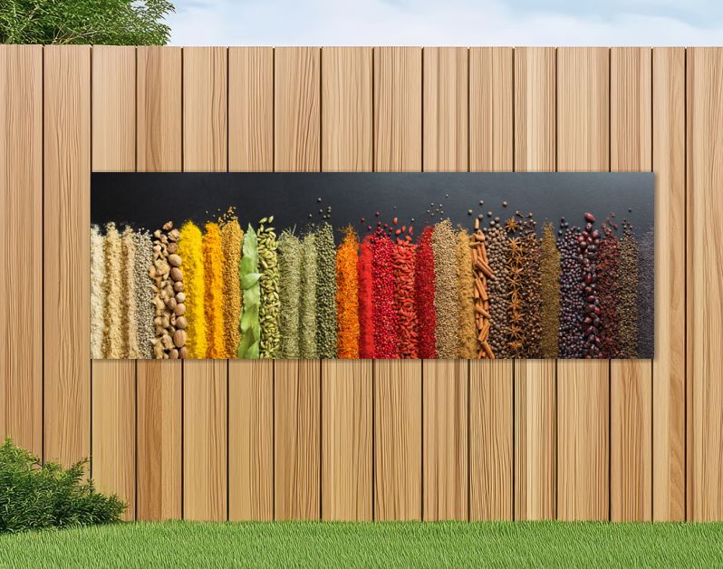 Colorful collection spices and herbs on background black table. Mediterranean condiments for decorating packing with food.