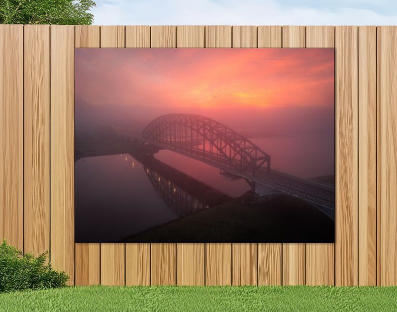 Zwolle Oude IJsselbrug in de mist