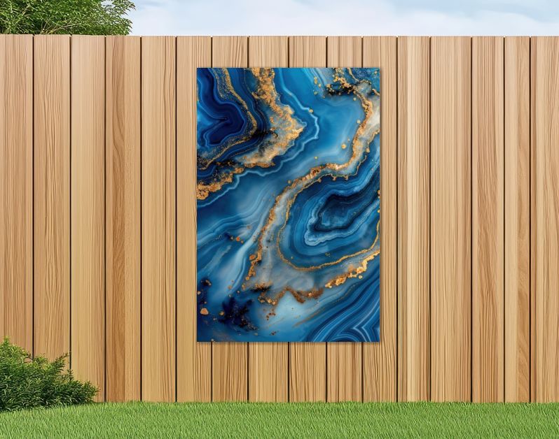 Blauw marmer met goud