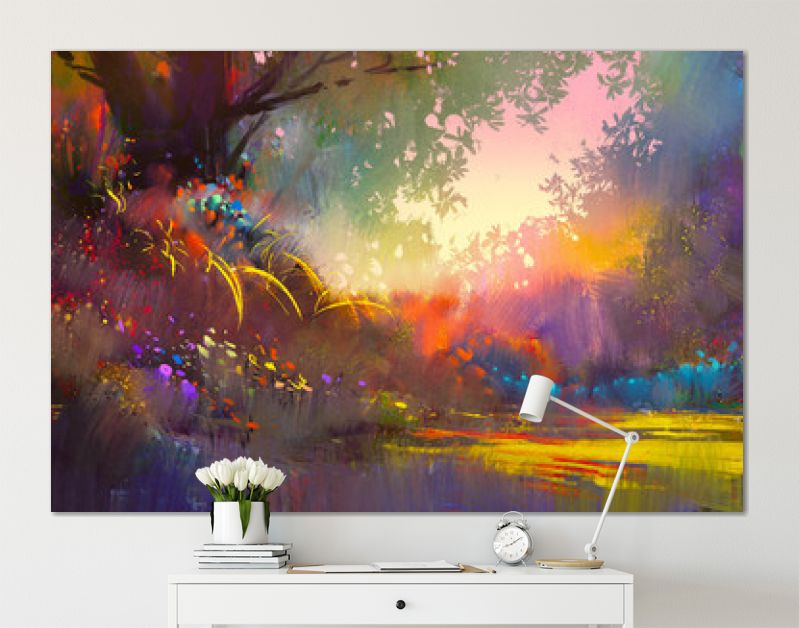 kleurrijke landschapsschilderkunst