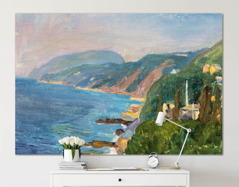 landschap, olieverfschilderij, met de hand gemaakt