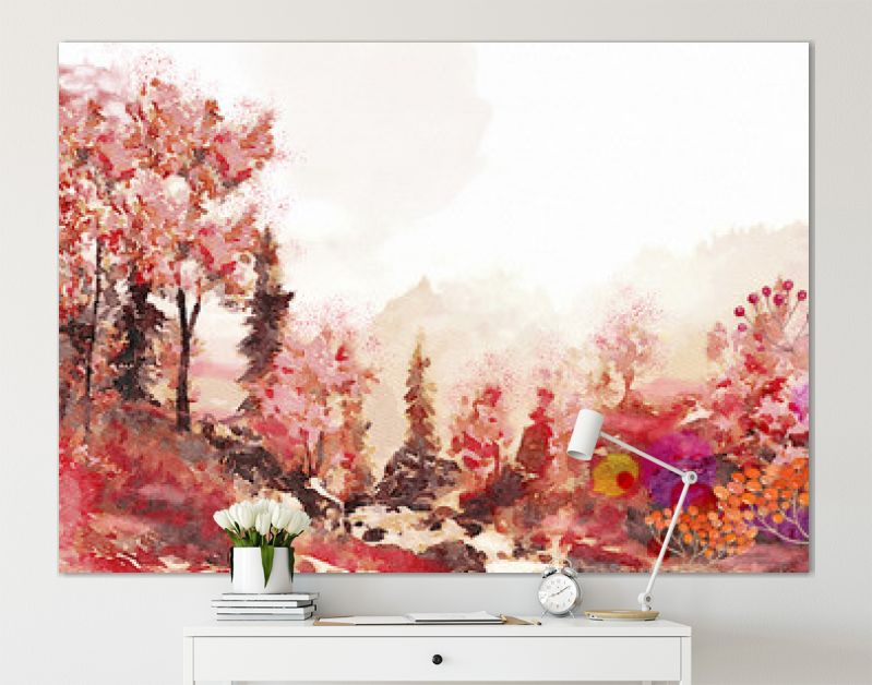 Aquarel herfst landschap.