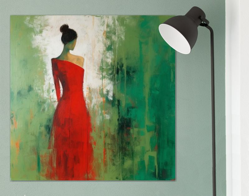 Woman in a red dress