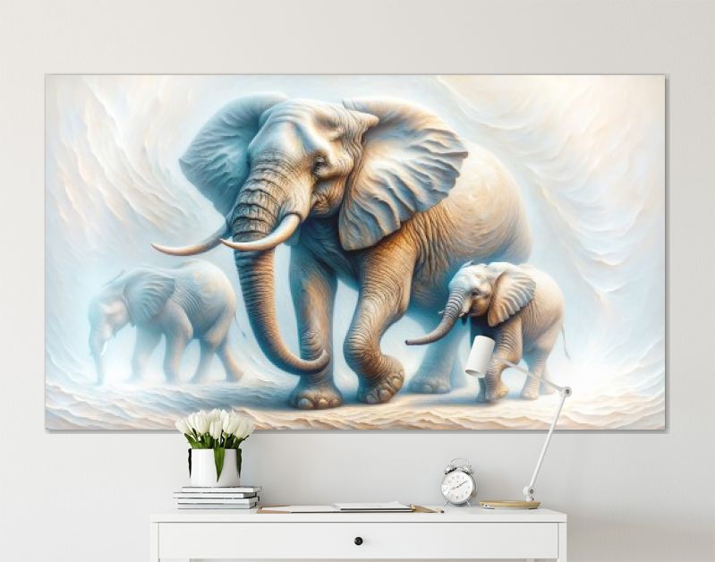 Olifant moeder met twee baby olifantjes