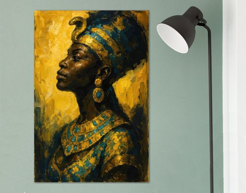 Krachtig portret van Afrikaanse vrouw met koninklijke cobra-tooi