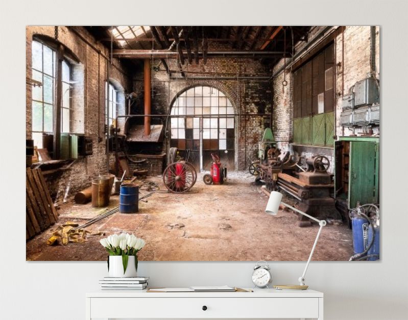 Werkplek in Belgische Wolfabriek