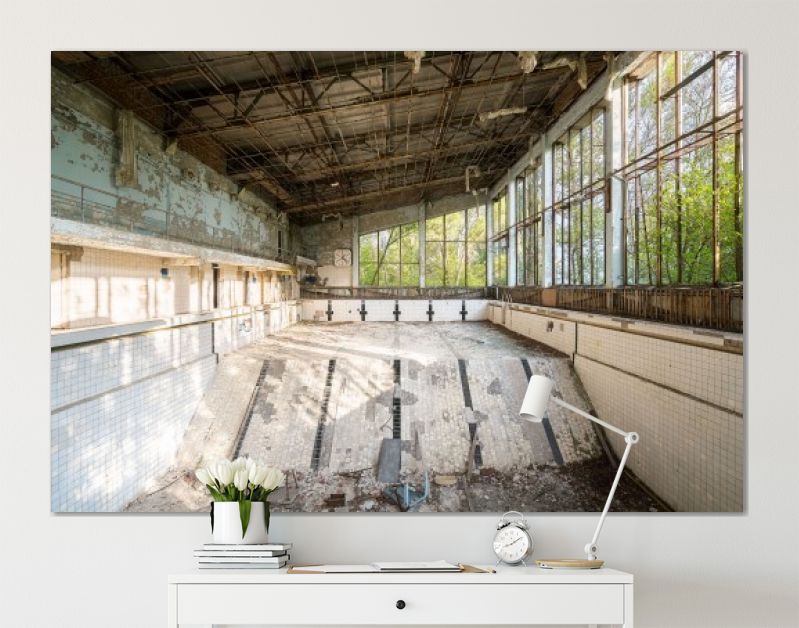 Zwembad van Pripjat in Chernobyl