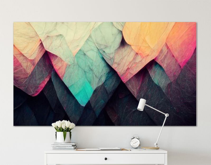 Kleurrijke grunge lichtgevende stenen abstracte achtergrond. Generatieve AI-technologie