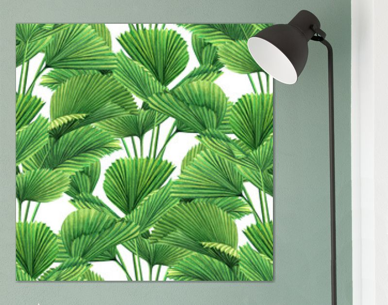 Watercolor painting coconut,palm leaf,green leaves seamless pattern background.Watercolor hand drawn illustration tropical exotic leaf prints for wallpaper,textile Hawaii aloha jungle style pattern.