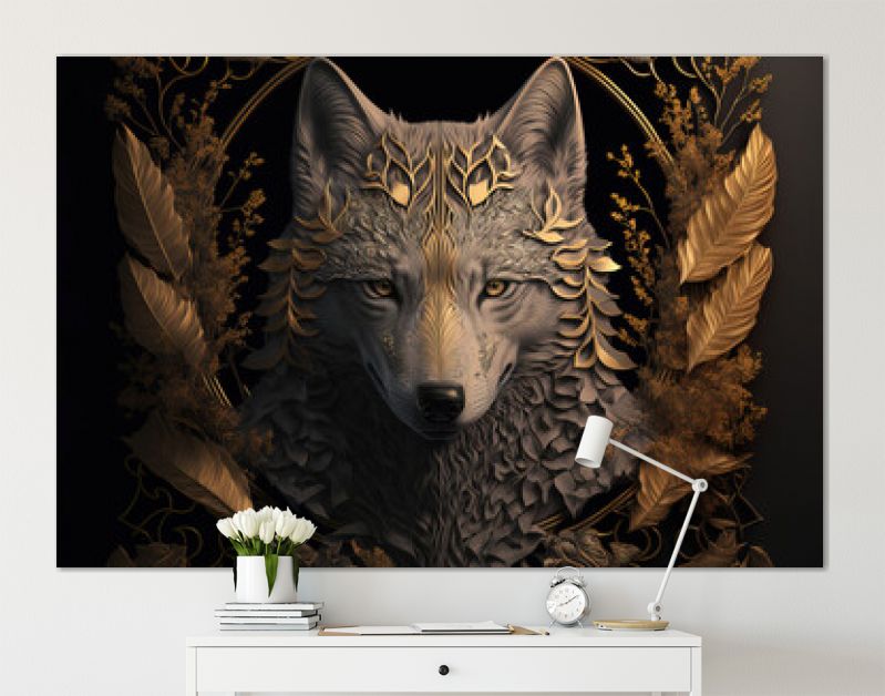 Gestileerde sierlijke wolf, boom, bloemen, snijwerk. schetskunst voor creativiteit en inspiratie van kunstenaars. generatieve AI