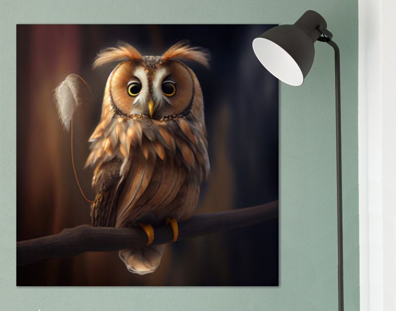 Generatieve AI: schattige fantasieuil in magische omgeving