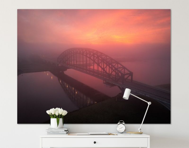 Zwolle Oude IJsselbrug in de mist