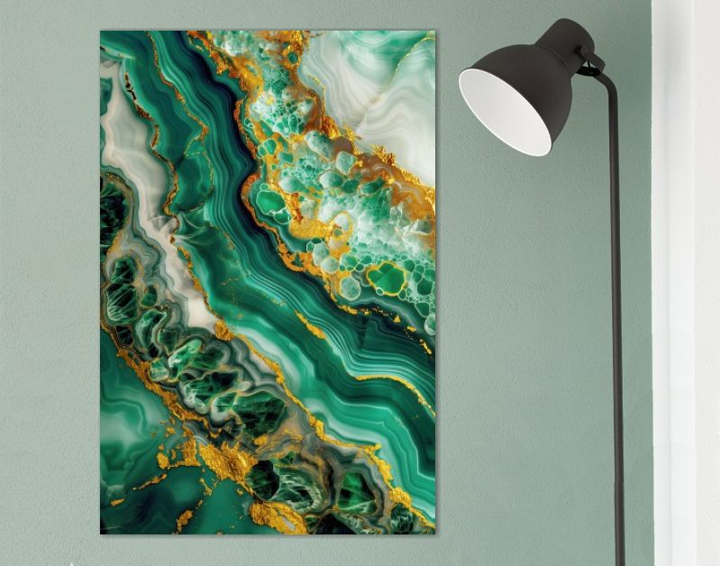 Marmer groen met goud