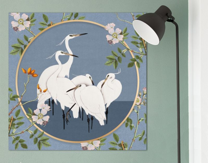 Ohara Koson's Egret - Botanical Edition