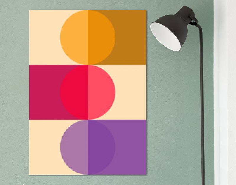 Bauhaus kunst grafisch ontwerp voor moderne abstracte muurkunst, poster, kunstdruk, Scandinavisch, canvas, lijst en woondecoratie